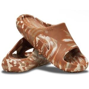 Crocs Mellow Slide Marbled Cognac‎ Sandal Men 5 Women 7 Slip New W/out Box